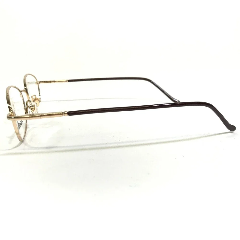 Trend Spotter Eyeglasses Frames 39 GOLD Brown Round Wire Rim 48-18-140